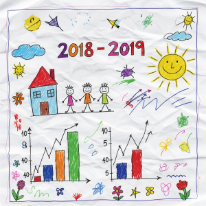 Dessin d’enfant coloré, utilisé pour illustrer le rapport annuel 2018-2019 de la Maison Caracol.
