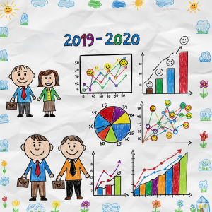 Dessin d’enfant coloré, utilisé pour illustrer le rapport annuel 2019-2020 de la Maison Caracol.