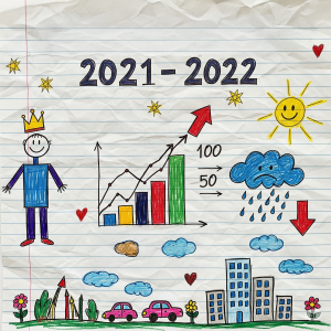 Dessin d’enfant coloré, utilisé pour illustrer le rapport annuel 2021-2022 de la Maison Caracol.